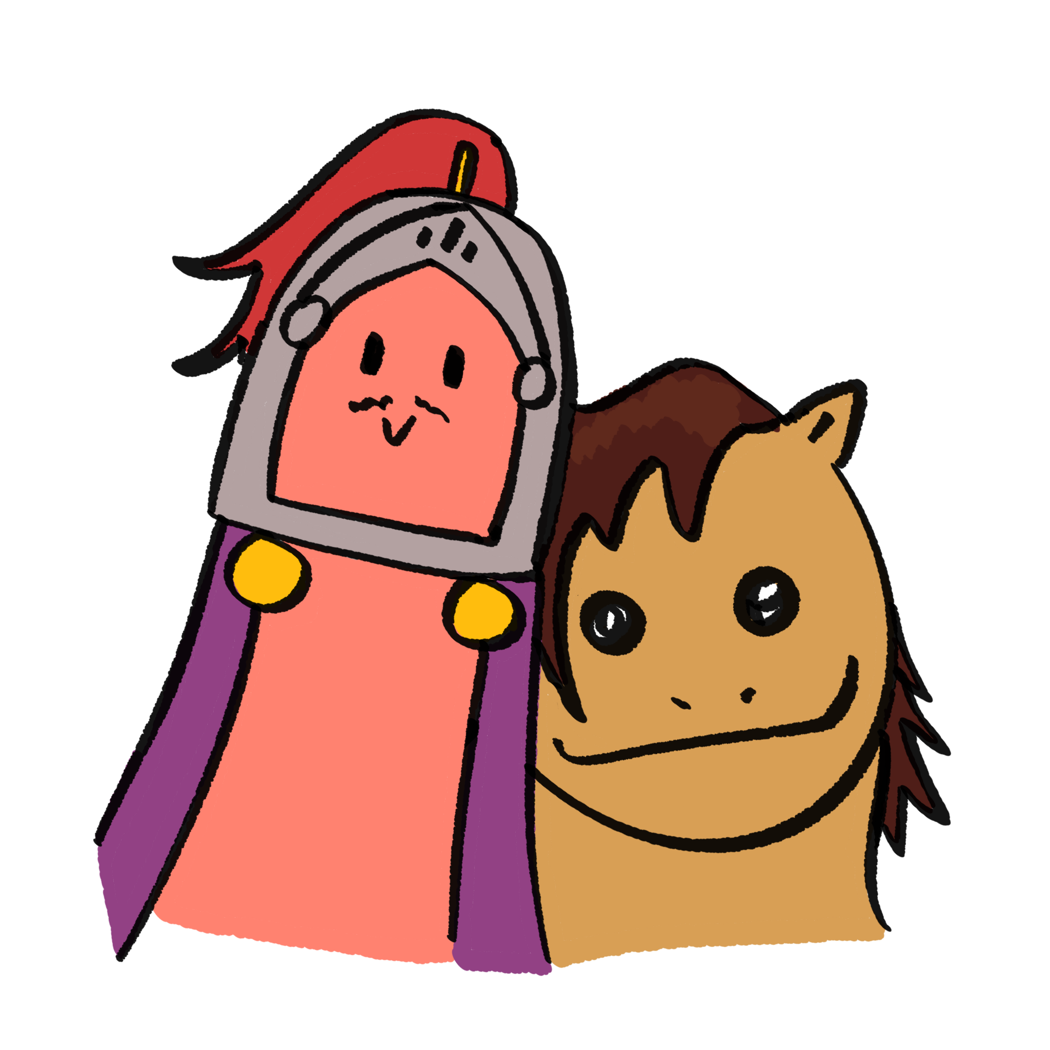 Hot Dog Knight and Horse characters from Egg Academy