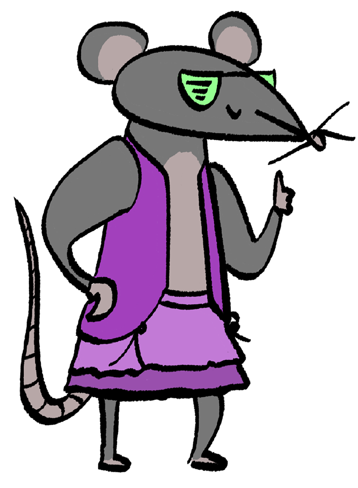 Egg Academy guide rat character